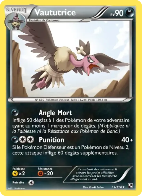Carte Pokémon Vaututrice 073/114, extension Noir & Blanc