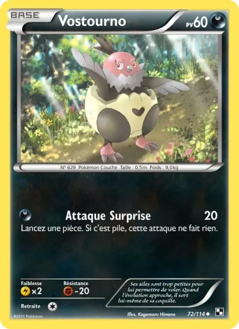 Carte Pokémon Vostourno 072/114, extension Noir & Blanc
