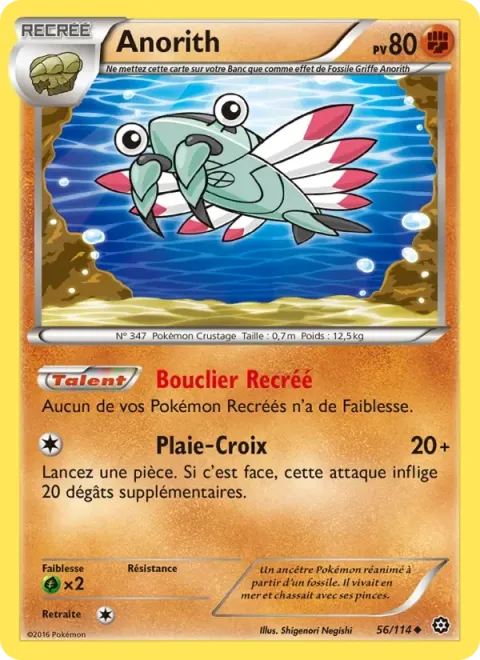 Carte Pokémon Anorith 056/114, extension Offensive Vapeur