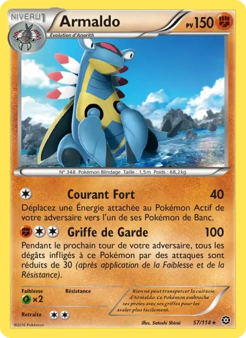 Carte Pokémon Armaldo 057/114, extension Offensive Vapeur