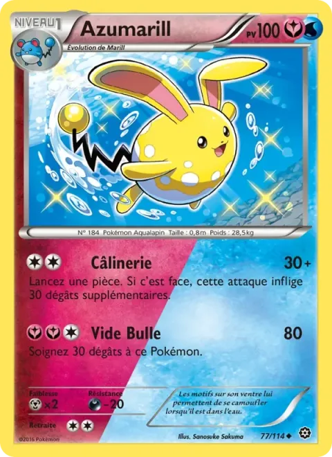 Carte Pokémon Azumarill 077/114, extension Offensive Vapeur