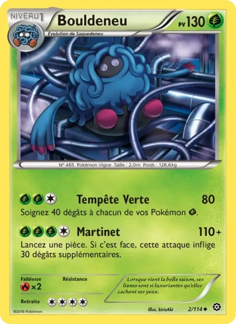 Carte Pokémon Bouldeneu 002/114, extension Offensive Vapeur