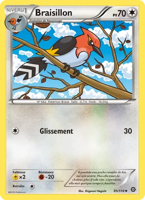 Carte Pokémon Braisillon 095/114, extension Offensive Vapeur