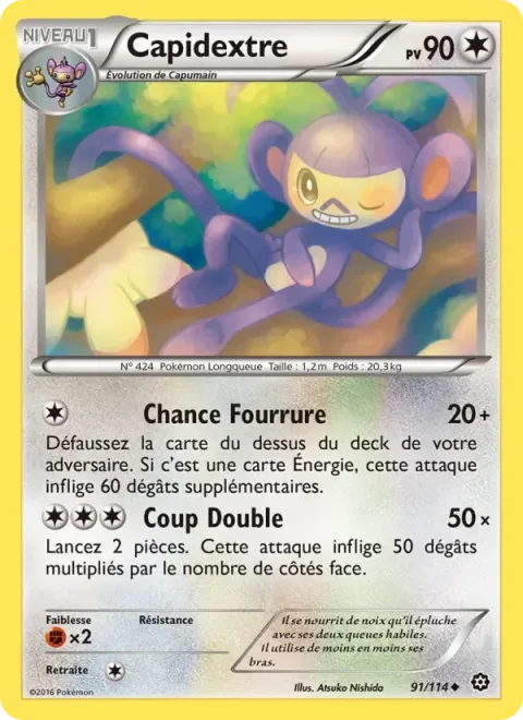 Carte Pokémon Capidextre 091/114, extension Offensive Vapeur