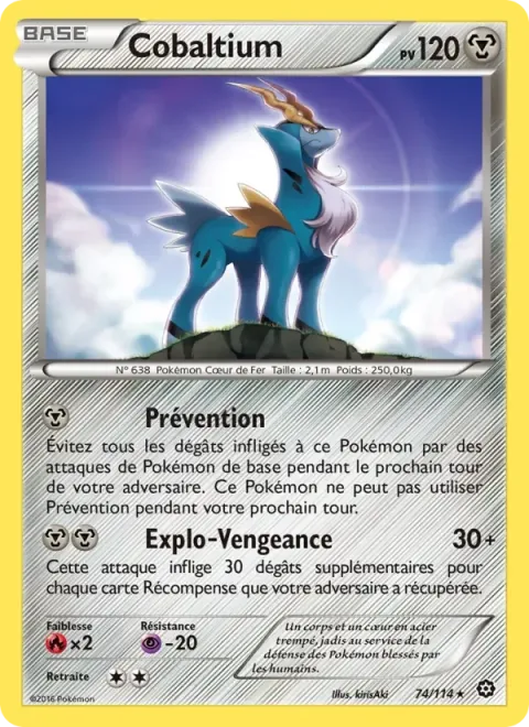 Carte Pokémon Cobaltium 074/114, extension Offensive Vapeur