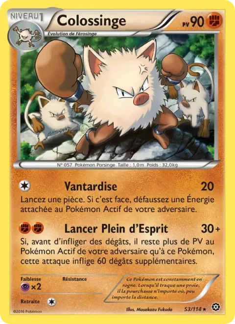 Carte Pokémon Colossinge 053/114, extension Offensive Vapeur