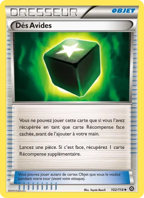 Carte Pokémon Dés Avides 102/114, extension Offensive Vapeur