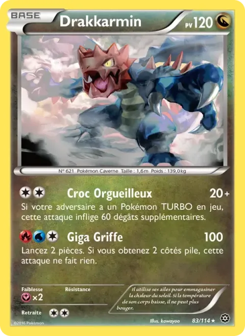 Carte Pokémon Drakkarmin 083/114, extension Offensive Vapeur