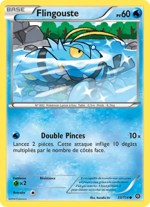 Carte Pokémon Flingouste 033/114, extension Offensive Vapeur