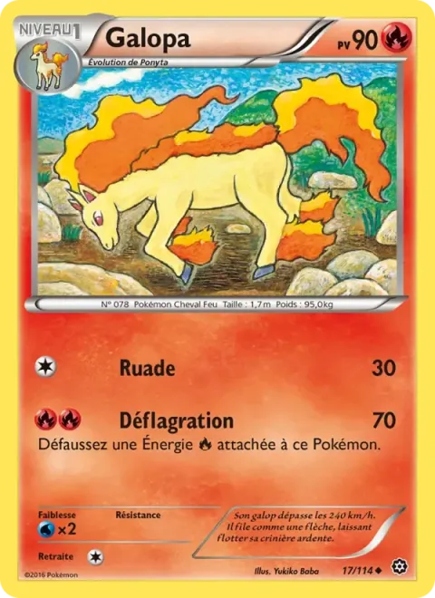 Carte Pokémon Galopa 017/114, extension Offensive Vapeur