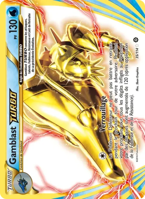Carte Pokémon Gamblast TURBO 035/114, extension Offensive Vapeur