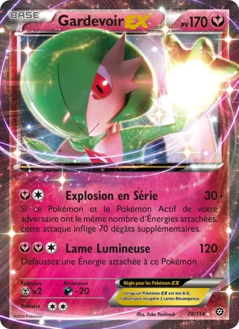 Carte Pokémon Gardevoir EX 078/114, extension Offensive Vapeur