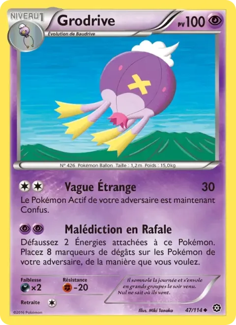 Carte Pokémon Grodrive 047/114, extension Offensive Vapeur