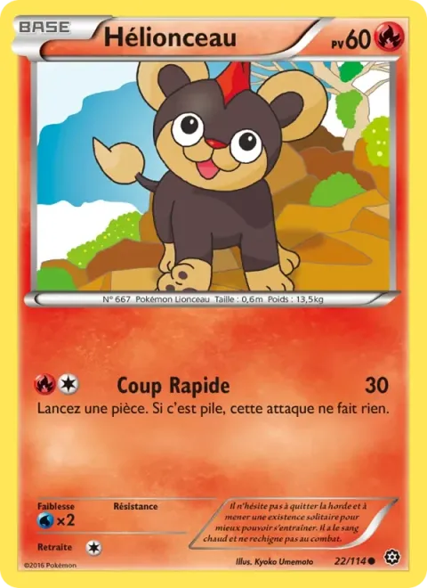 Carte Pokémon Hélionceau 022/114, extension Offensive Vapeur