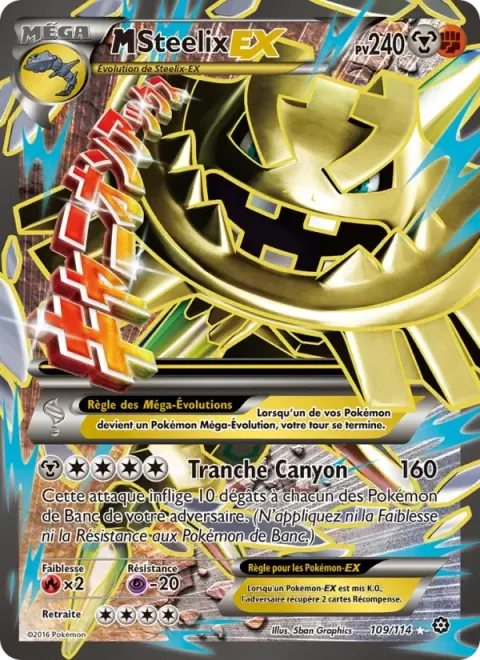 Carte Pokémon M-Steelix EX 109/114, extension Offensive Vapeur