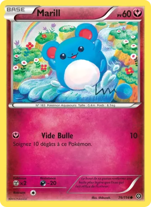 Carte Pokémon Marill 076/114, extension Offensive Vapeur