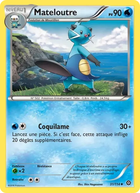 Carte Pokémon Mateloutre 031/114, extension Offensive Vapeur