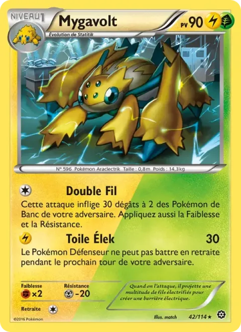 Carte Pokémon Mygavolt 042/114, extension Offensive Vapeur
