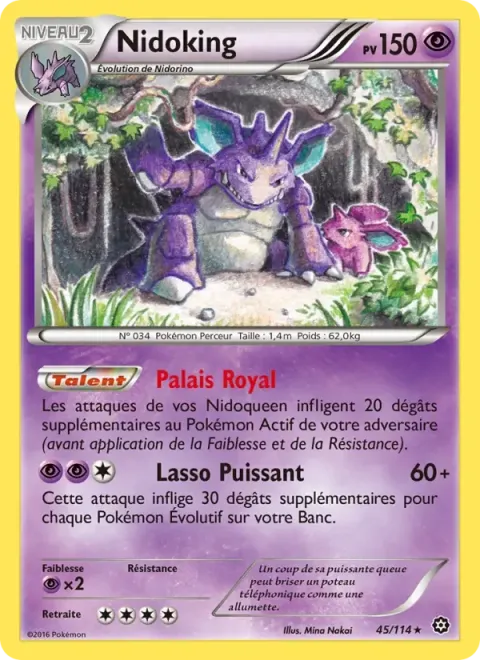 Carte Pokémon Nidoking 045/114, extension Offensive Vapeur