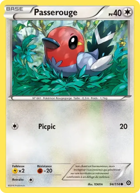 Carte Pokémon Passerouge 094/114, extension Offensive Vapeur