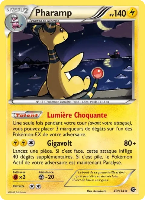 Carte Pokémon Pharamp 040/114, extension Offensive Vapeur