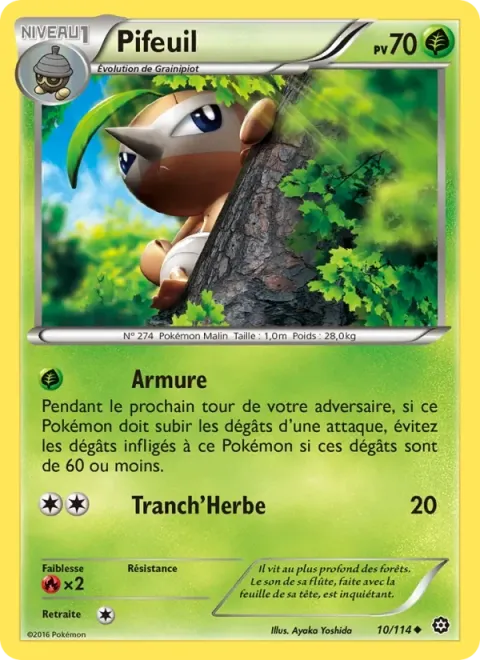 Carte Pokémon Pifeuil 010/114, extension Offensive Vapeur