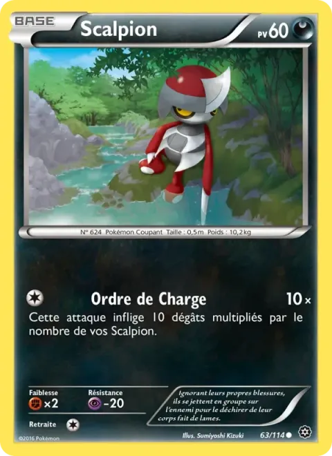 Carte Pokémon Scalpion 063/114, extension Offensive Vapeur