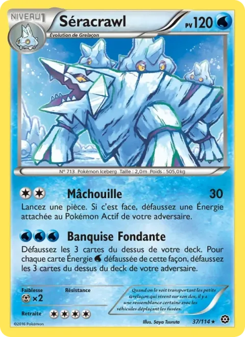 Carte Pokémon Séracrawl 037/114, extension Offensive Vapeur