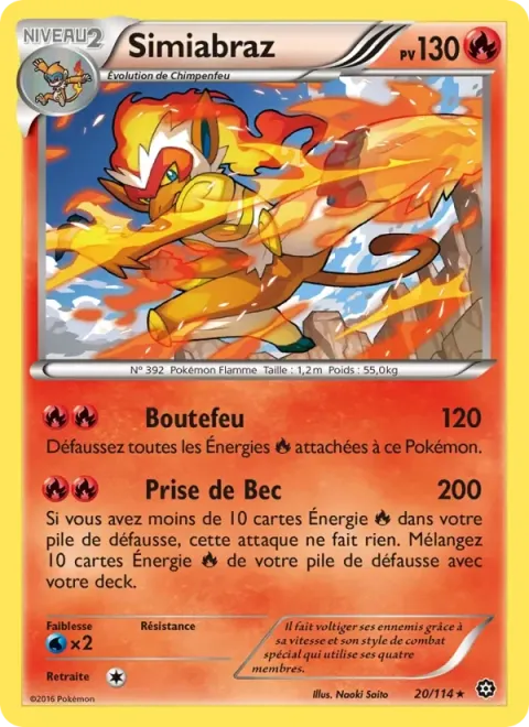 Carte Pokémon Simiabraz 020/114, extension Offensive Vapeur