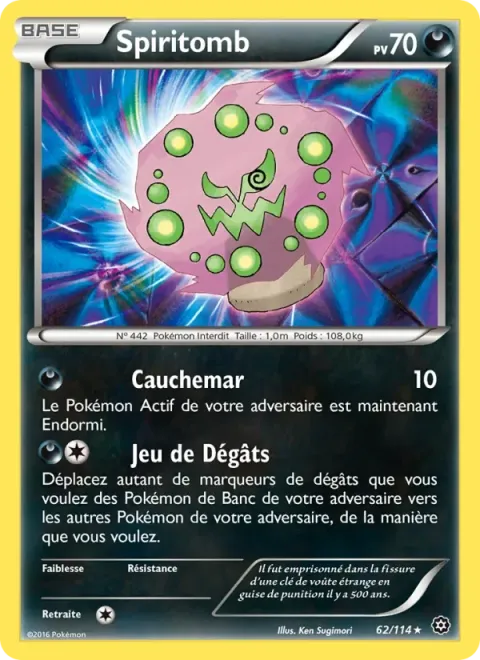 Carte Pokémon Spiritomb 062/114, extension Offensive Vapeur