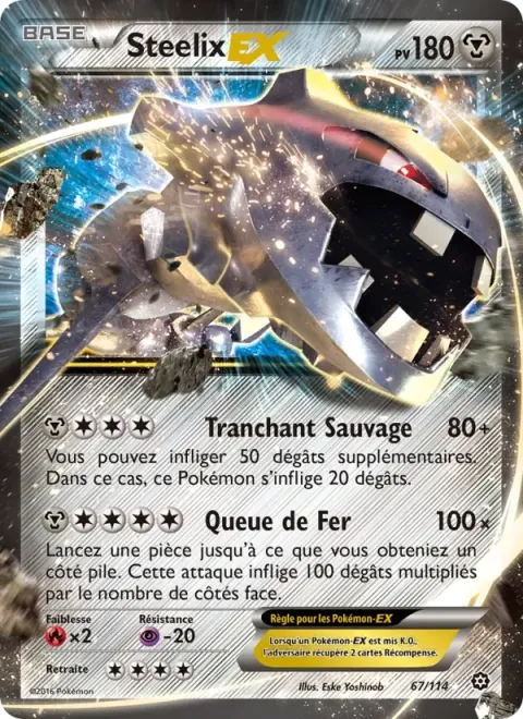 Carte Pokémon Steelix EX 067/114, extension Offensive Vapeur