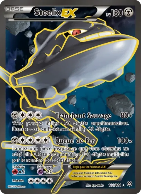 Carte Pokémon Steelix EX 108/114, extension Offensive Vapeur