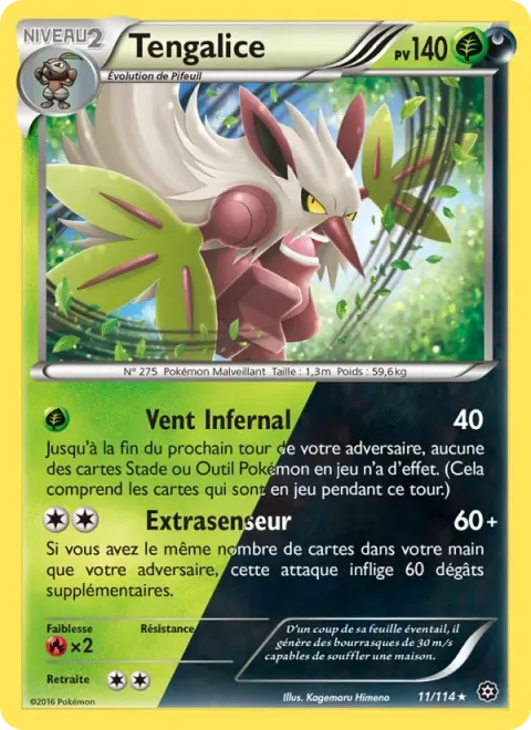 Carte Pokémon Tengalice 011/114, extension Offensive Vapeur