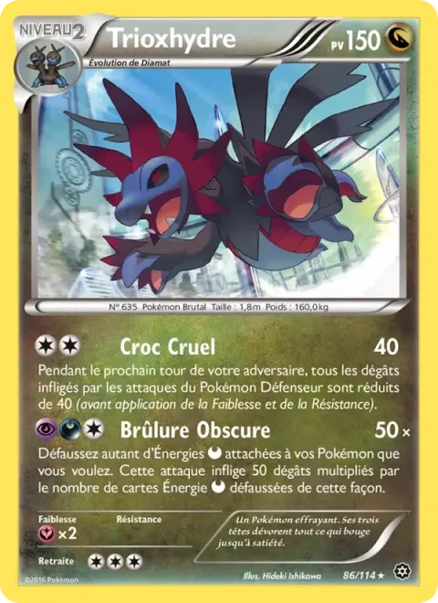 Carte Pokémon Trioxhydre 086/114, extension Offensive Vapeur