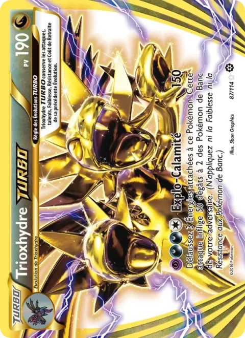 Carte Pokémon Trioxhydre TURBO 087/114, extension Offensive Vapeur
