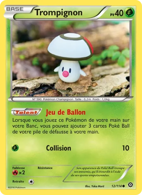 Carte Pokémon Trompignon 012/114, extension Offensive Vapeur