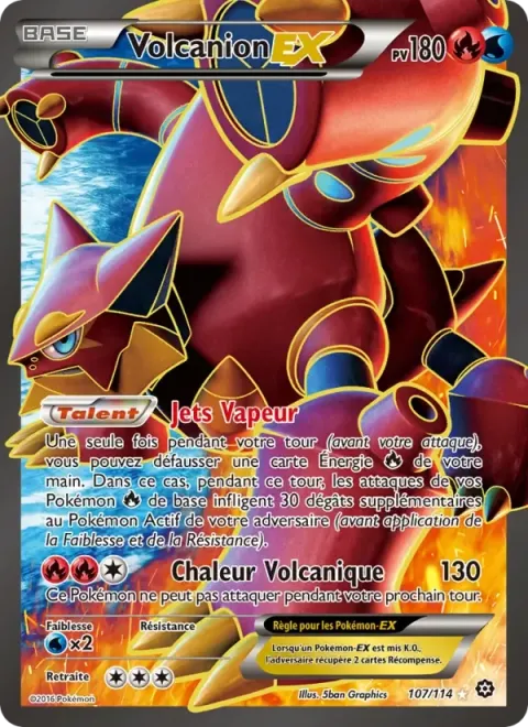 Carte Pokémon Volcanion EX 107/114, extension Offensive Vapeur