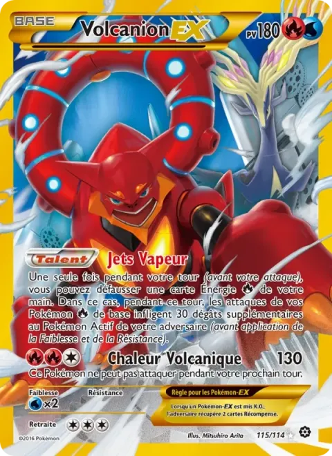Carte Pokémon Volcanion EX 115/114, extension Offensive Vapeur