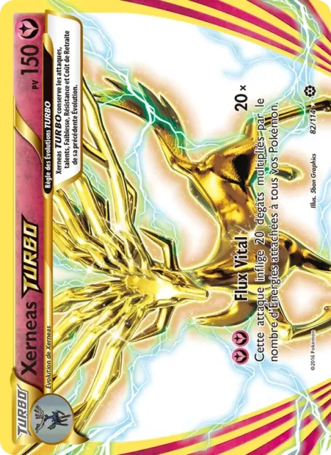 Carte Pokémon Xerneas TURBO 082/114, extension Offensive Vapeur