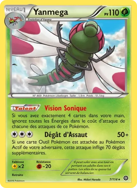 Carte Pokémon Yanmega 007/114, extension Offensive Vapeur