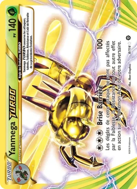 Carte Pokémon Yanmega TURBO 008/114, extension Offensive Vapeur