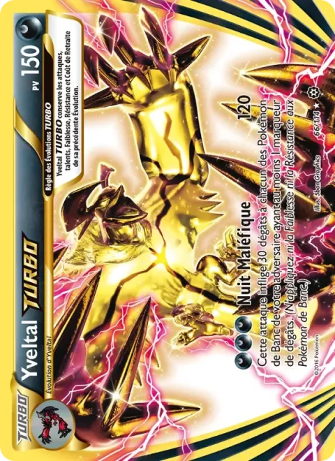 Carte Pokémon Yveltal TURBO 066/114, extension Offensive Vapeur