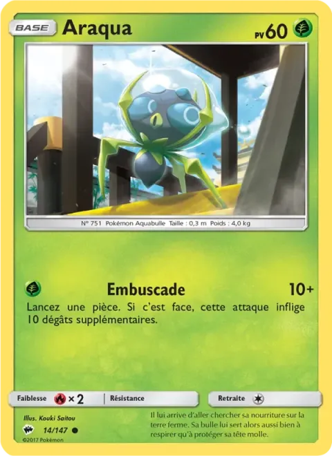 Carte Pokémon Araqua 014/147, extension Ombres Ardentes