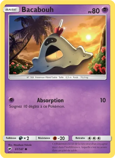 Carte Pokémon Bacabouh 061/147, extension Ombres Ardentes