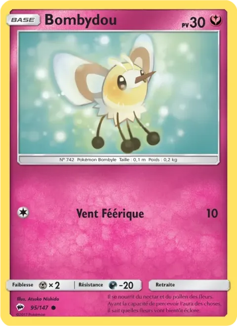 Carte Pokémon Bombydou 095/147, extension Ombres Ardentes