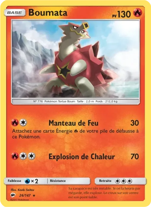 Carte Pokémon Boumata 026/147, extension Ombres Ardentes