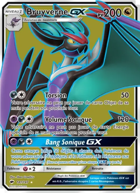 Carte Pokémon Bruyverne GX 141/147, extension Ombres Ardentes