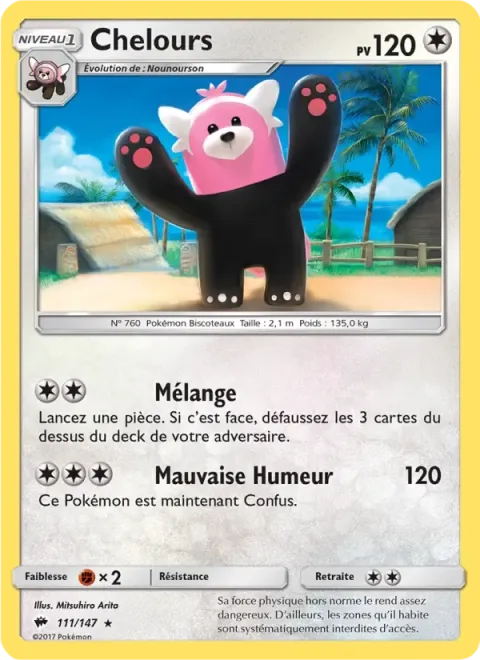 Carte Pokémon Chelours 111/147, extension Ombres Ardentes