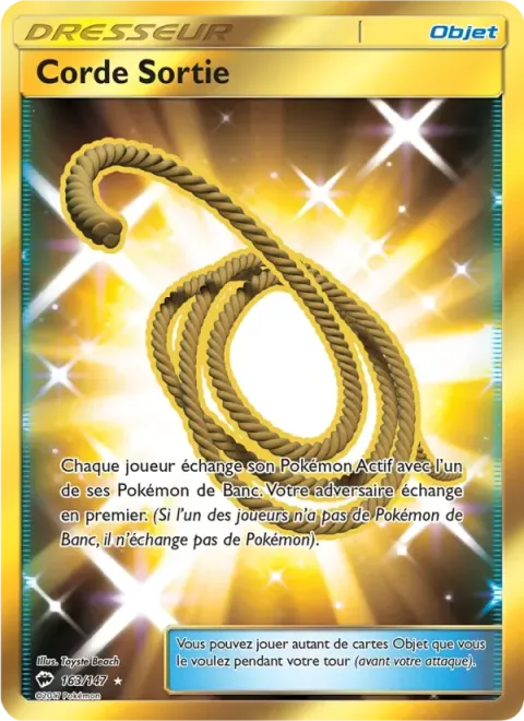 Carte Pokémon Corde Sortie 163/147, extension Ombres Ardentes