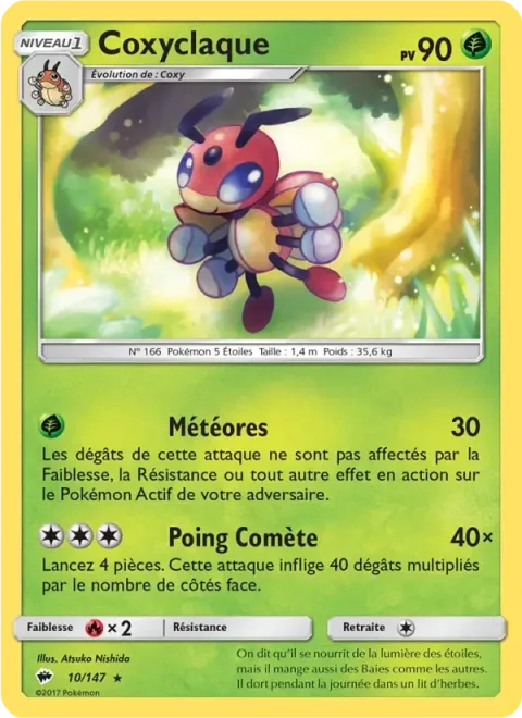 Carte Pokémon Coxyclaque 010/147, extension Ombres Ardentes